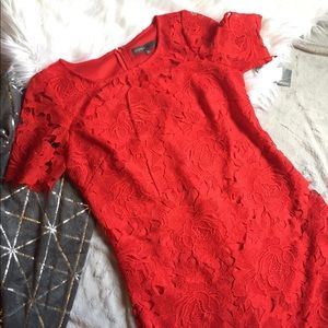 Donna Ricco New York Red lace dress